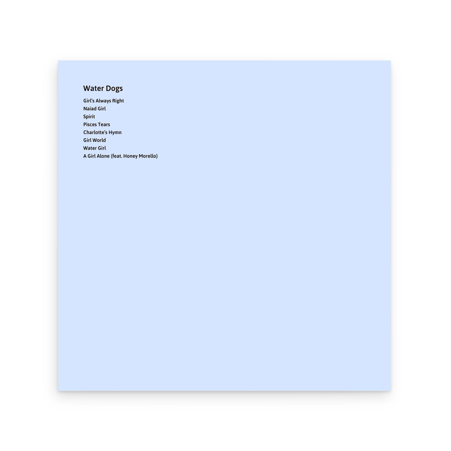 Water Dogs LP - Baby Blue Opaque